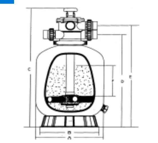drawing stainless steel sand filter top side-clamps